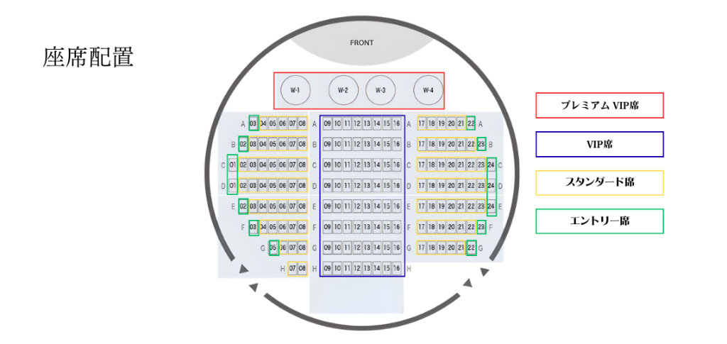 SOLARIS BREATH 会場座席図 — プレミアムVIP・VIP・スタンダード席・エントリー席の座席配置
